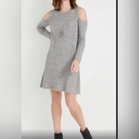 Cold Shoulder Sweater Dress - Picture 1 of 4